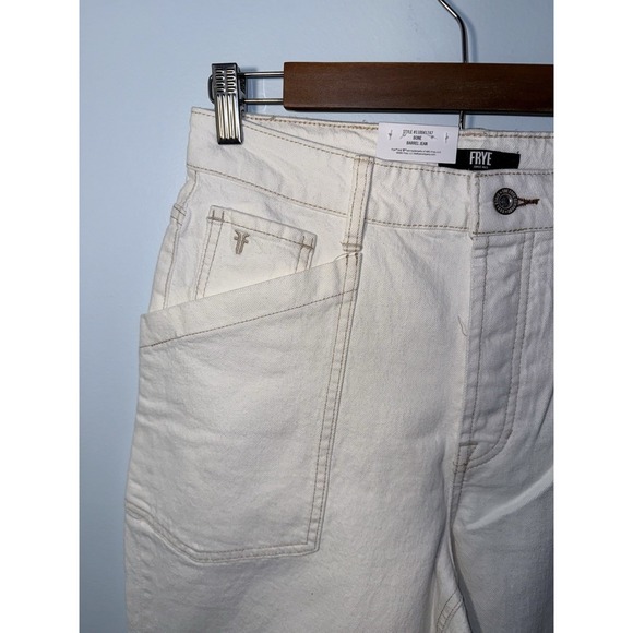FRYE Women's Barrel Jean Denim Bone 5-Pocket Button Fly Jeans NEW NWT Size 4 - Picture 2 of 6